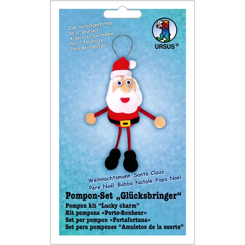 Pompon-Set "Glücksbringer" Weihnachtsmann