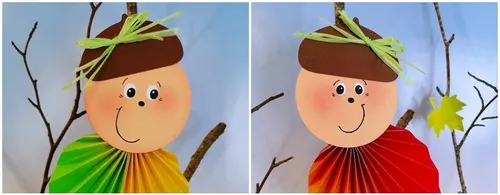 Gesichter von den Faltblättern us Regenbogenpapier