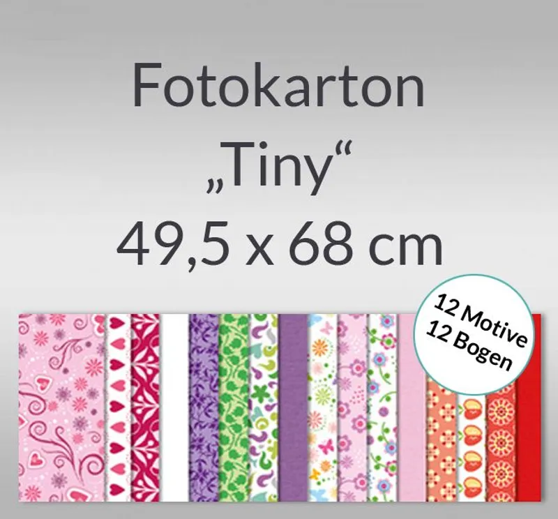 Fotokarton "Tiny" 49,5 x 68 cm - 12 Bogen sortiert
