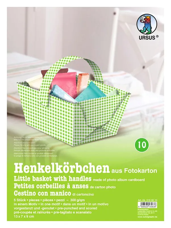 Henkelkörbchen "Karo mini" grün