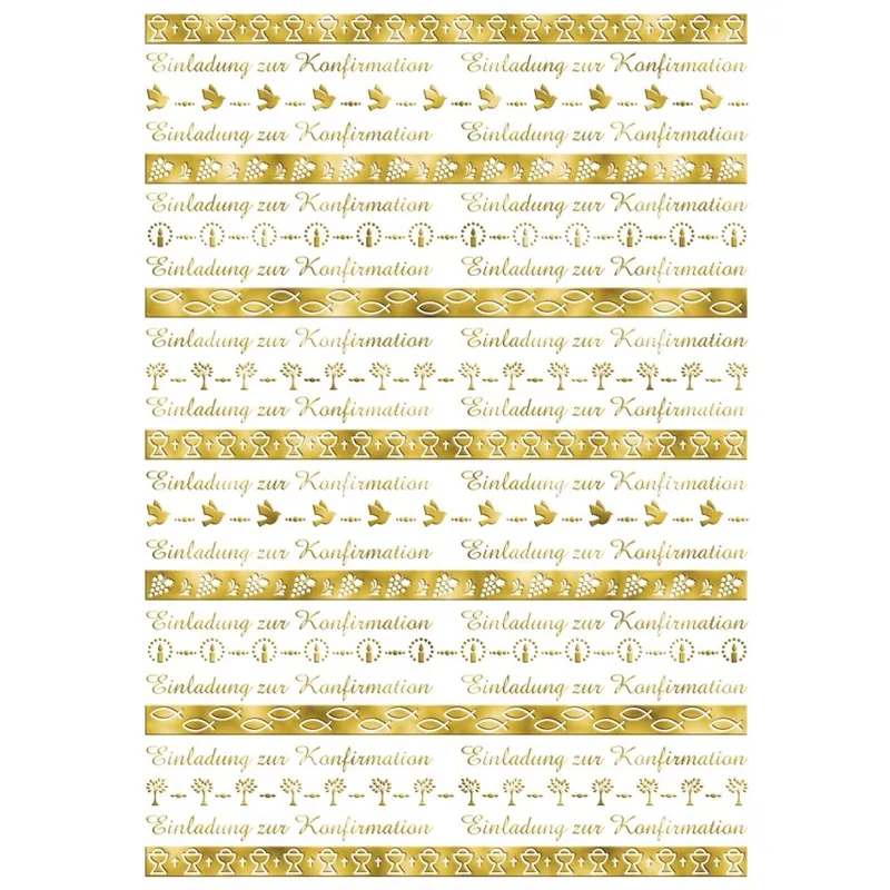 Transparentpapier "Bordüren" gold DIN A4 - 25 Blatt