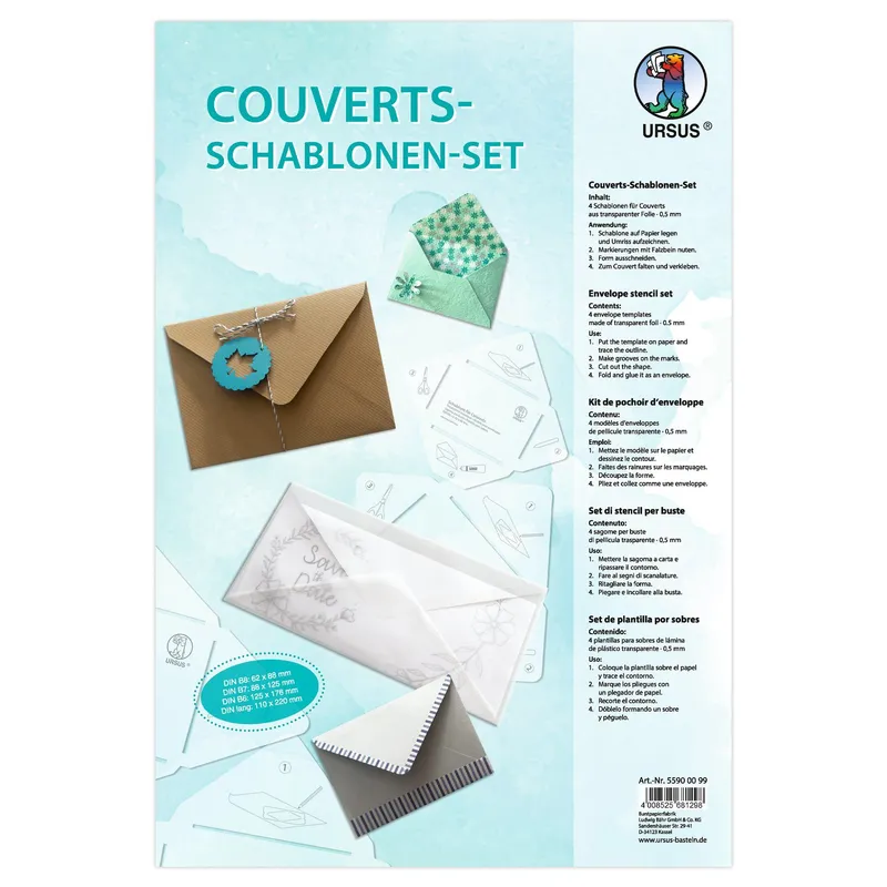 Kuvert-Schablonen Set