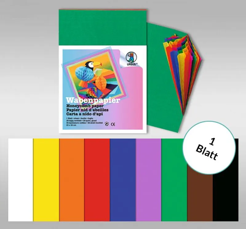 Regenbogen-Wabenpapier - 1 Blatt