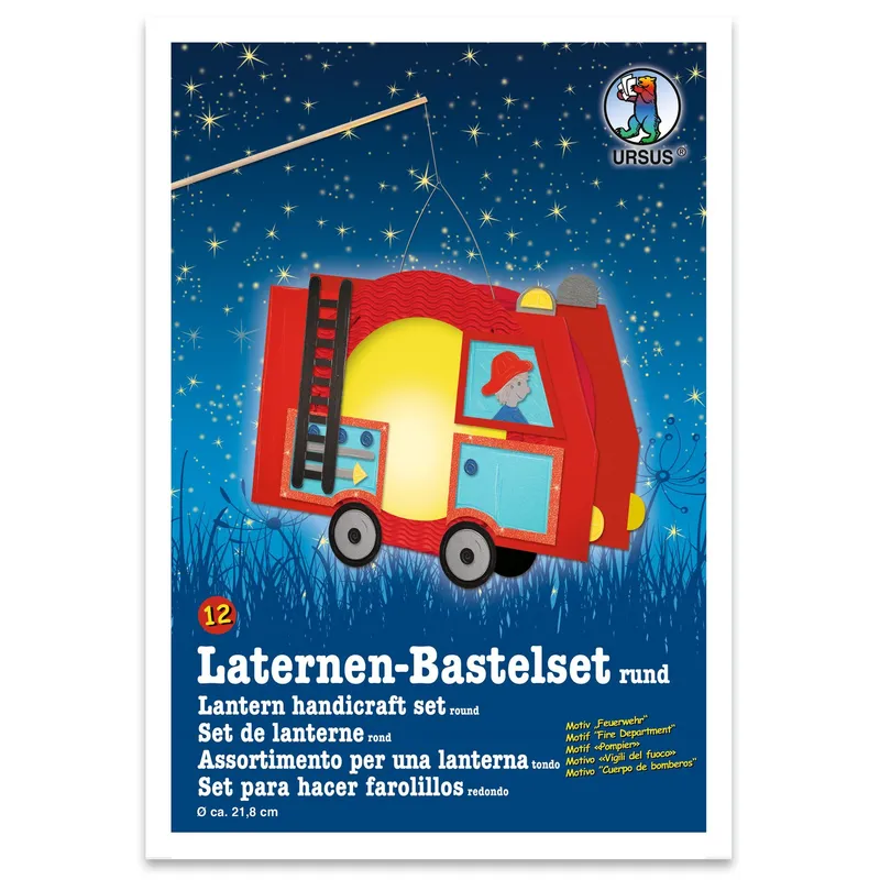 Laternen-Bastelset "Feuerwehr" rund 12
