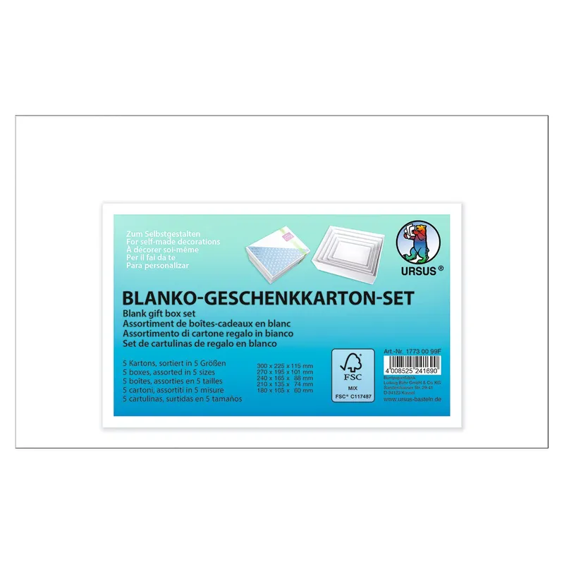 Blanko-Geschenkkarton-Set "maxi" rechteckig