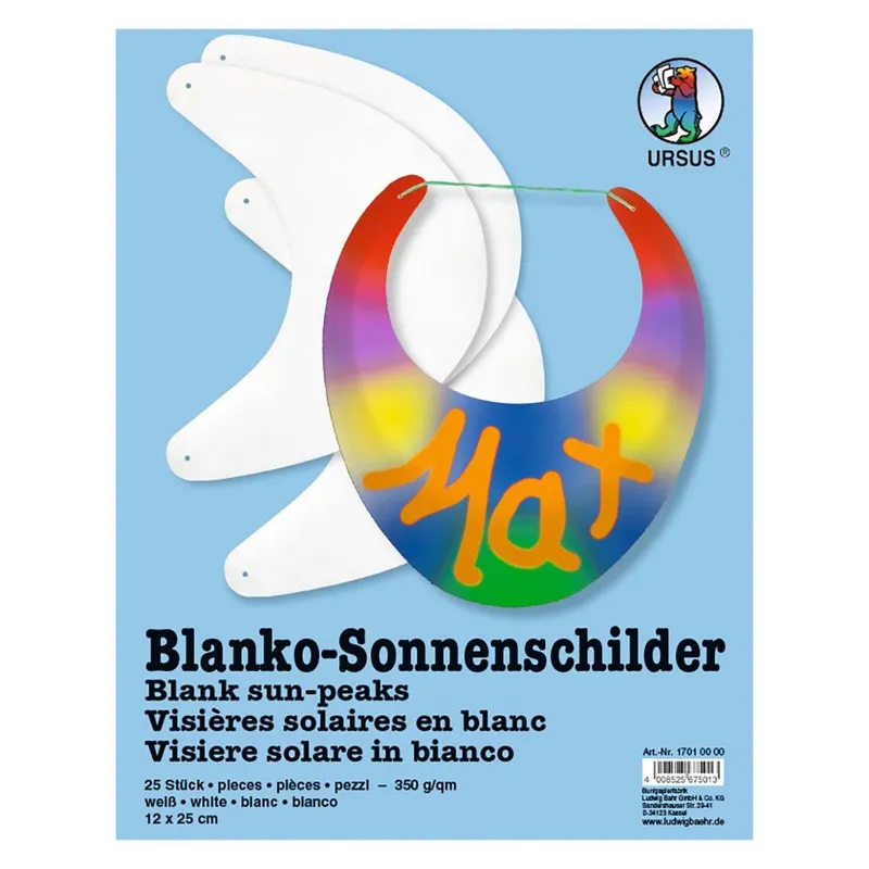 Blanko-Sonnenschilder zum Selbstgestalten