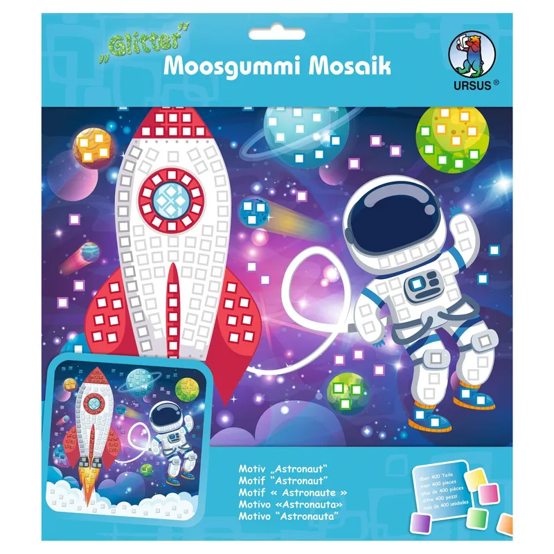 Moosgummi-Mosaik "Glitter" Astronaut