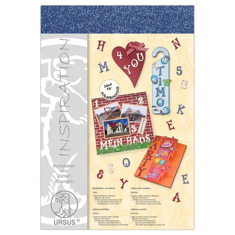 Buchstaben und Zahlen "Starlight" dunkelblau - 106 Teile