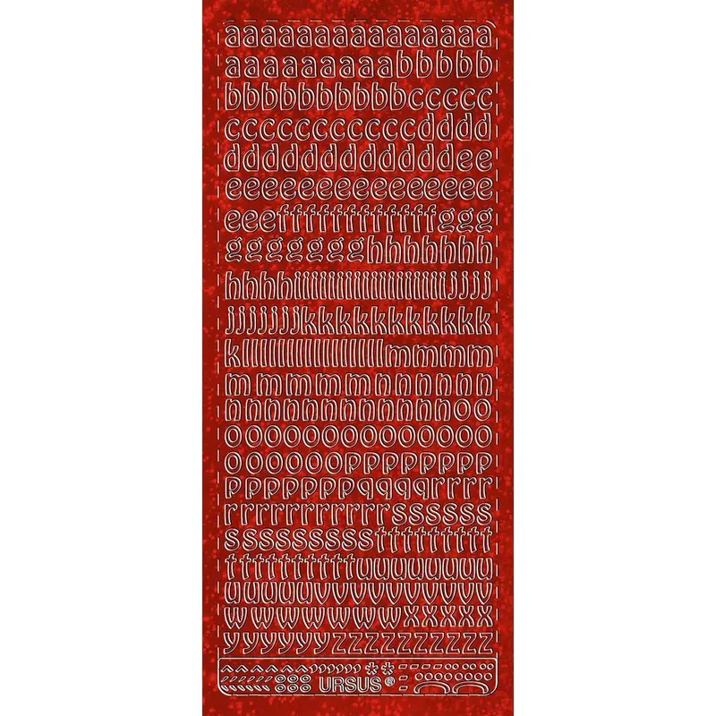 Hologramm Sticker "Buchstaben klein 1" rot