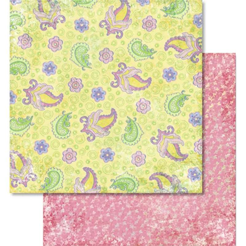 Scrapbooking Papier "Paradiso gelb" - 5 Blatt