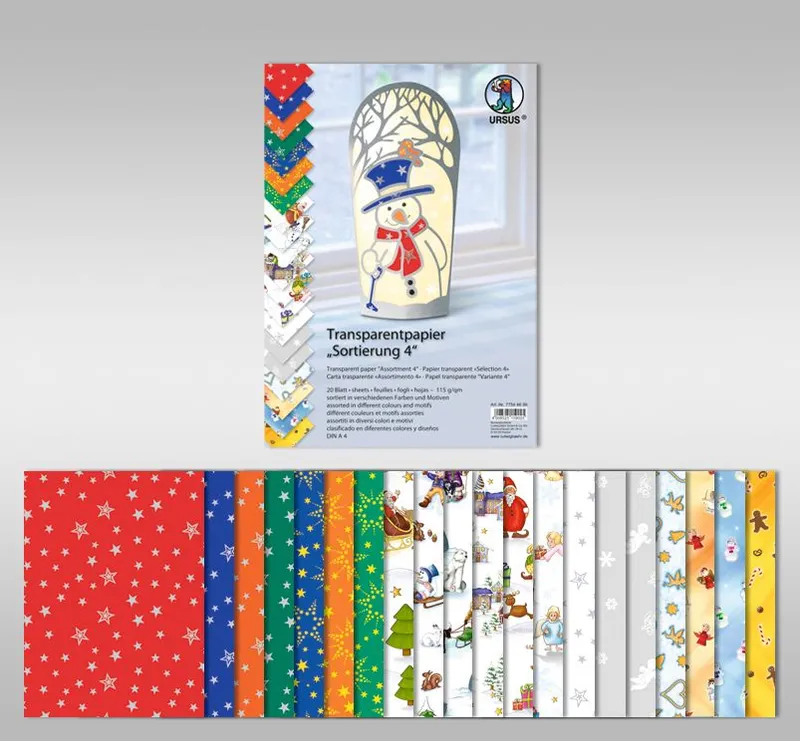 Transparentpapier "Sortierung 4" DIN A4 - 20 Blatt