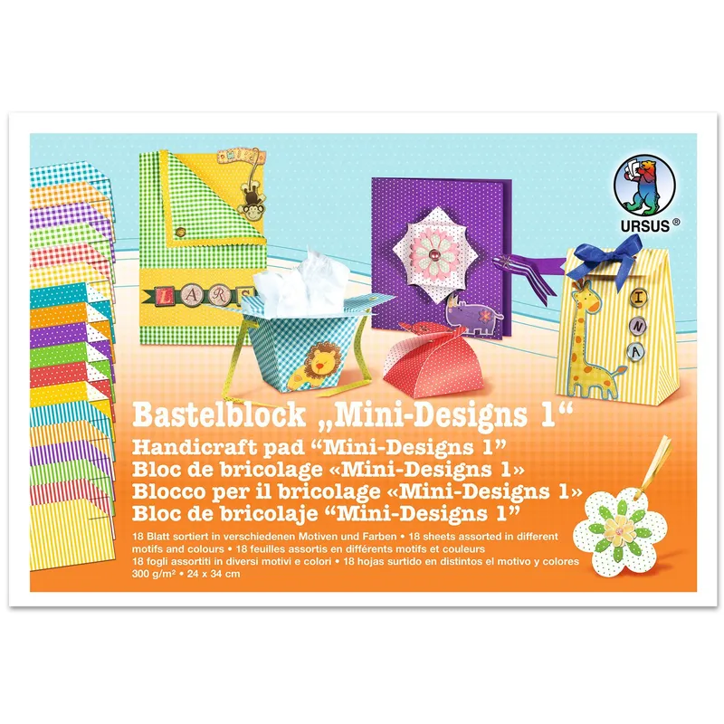 Bastelblock "Mini-Designs" 24 x 34 cm - 18 Blatt
