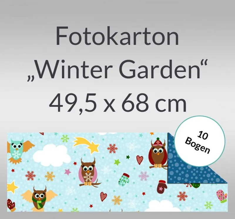 Fotokarton "Winter Garden" 49,5 x 68 cm Eulen - 10 Bogen
