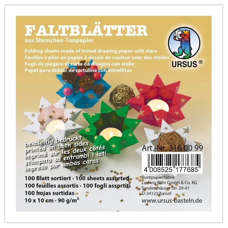 Sternchen-Faltblätter 90 g/qm