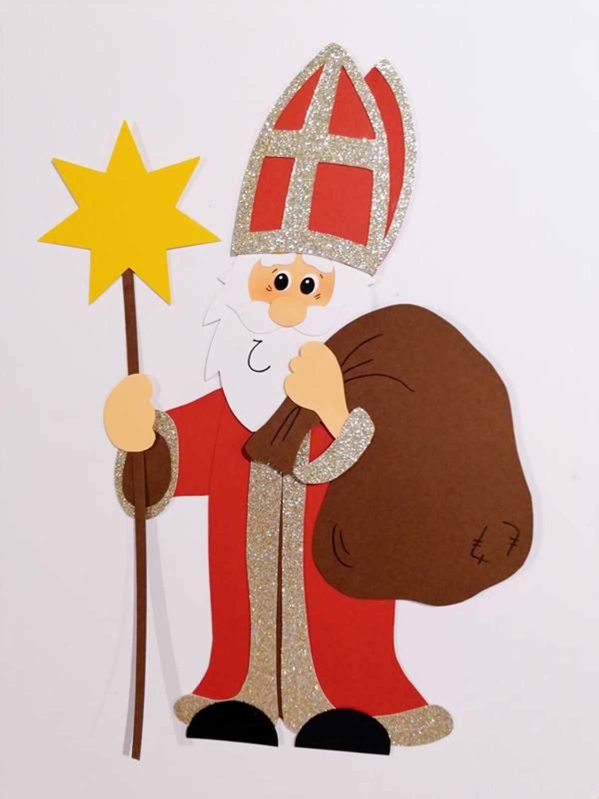 Heiliger Nikolaus mit seinem Esel — Buntpapierwelt