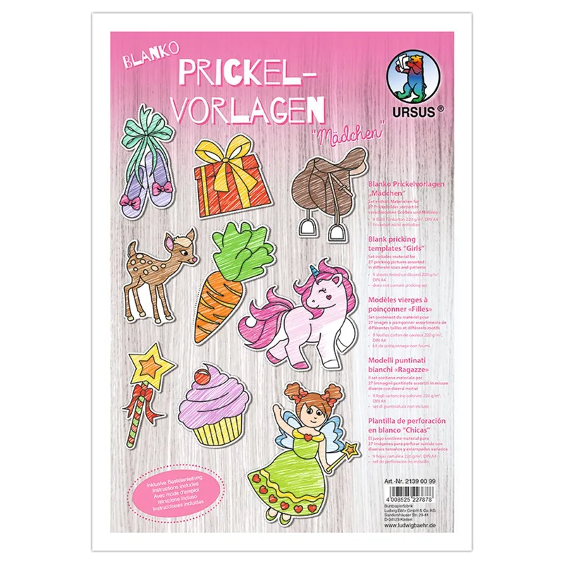 Blanko Prickelvorlagen Mädchen