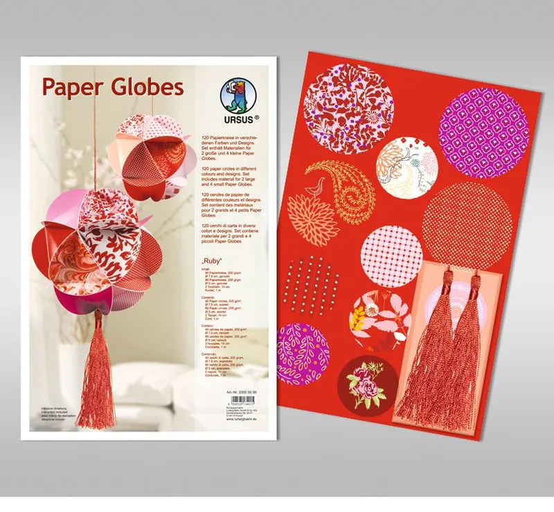 Papierkreise / Paper Globes "Ruby"