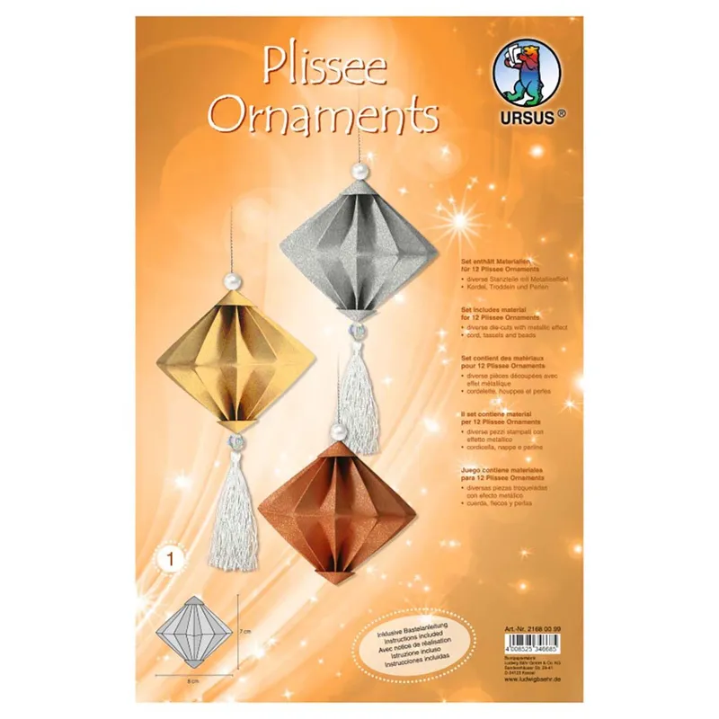 Deko-Set Plissee Ornaments