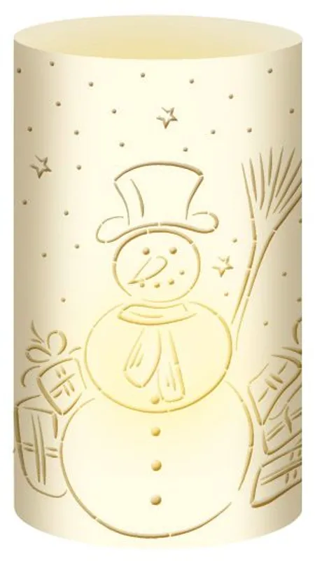 Silhouetten-Tischlichter "Filigrano" Schneemann creme - Motiv 69