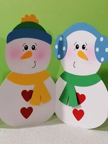 2 Schneemännner aus dem Schneemann-Leporello