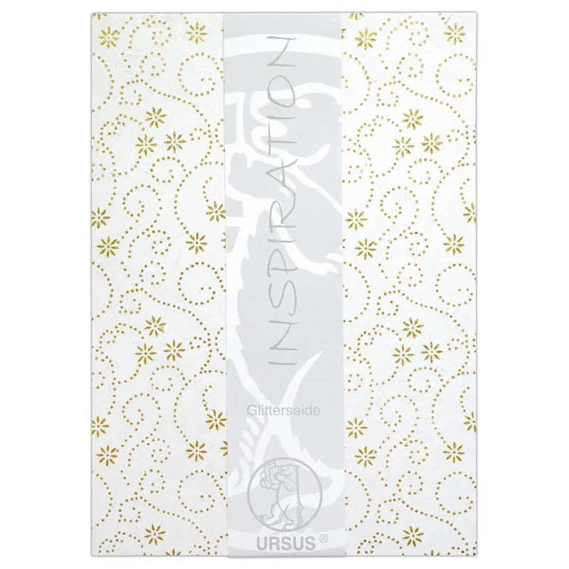 Glitterseide 23 x 33 cm - 5 Blatt
