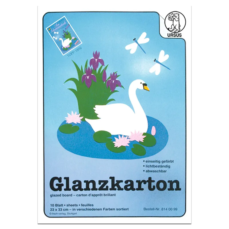 Glanzkarton 250 g/qm 23 x 33 cm - 10 Blatt sortiert