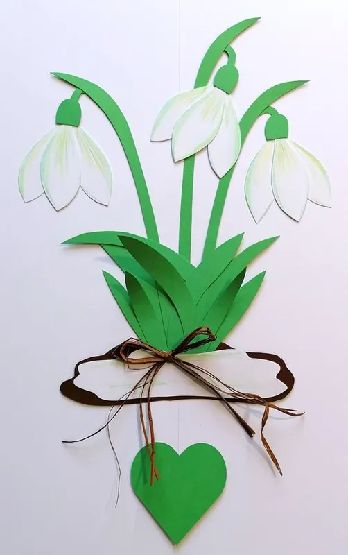 Schneeglöckchen aus Bastelpapier