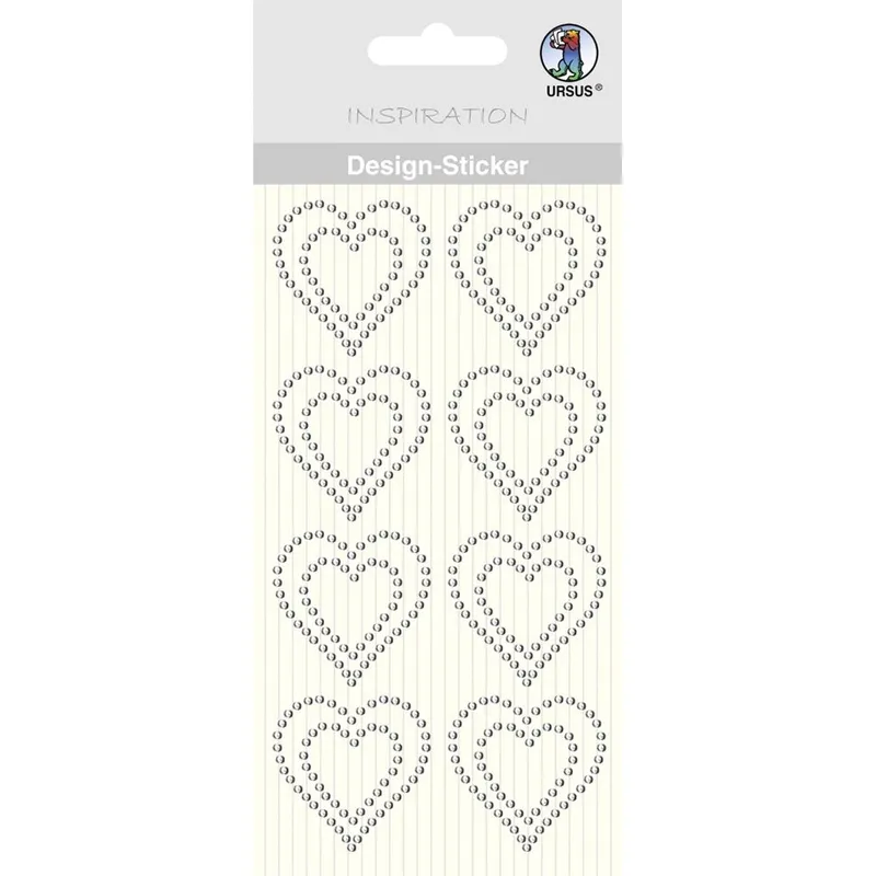 Design Sticker "Herzen" silber