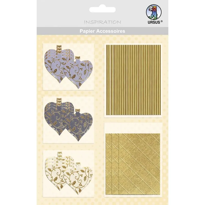 Papier Accessoires "Herzen" gold