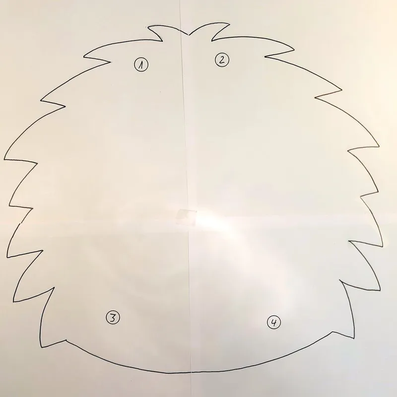 4 Vorlagebögen zusammen für die Uhr geklebt.