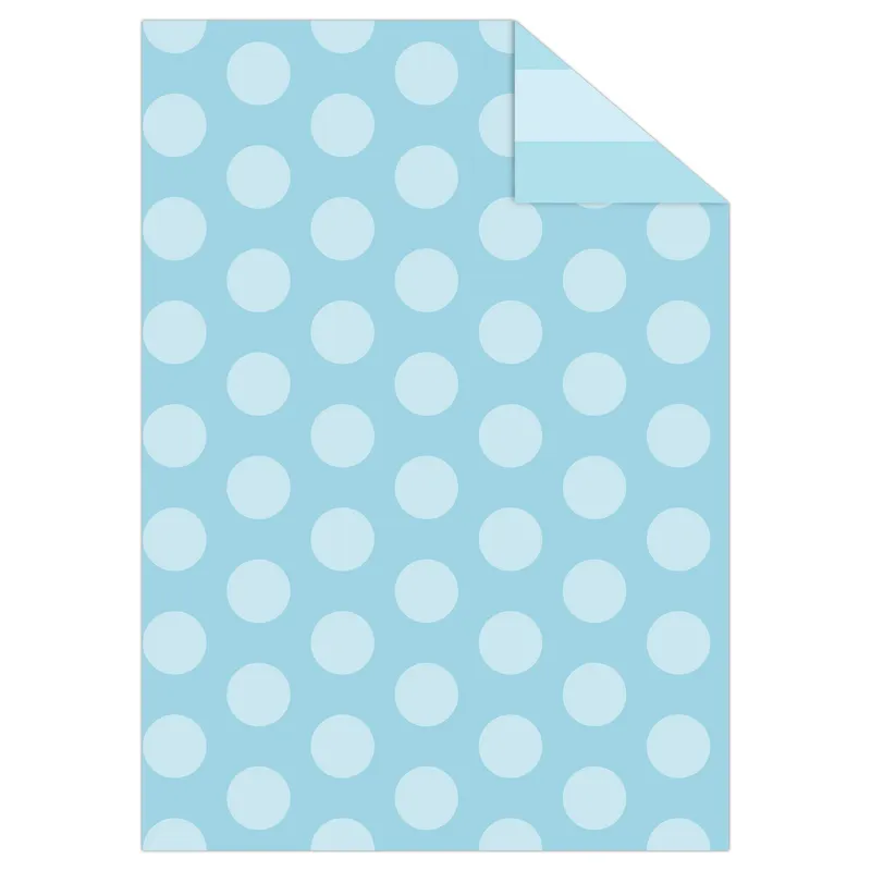Fotokarton "Polka Dots & Stripes" DIN A4 hellblau - 10 Blatt