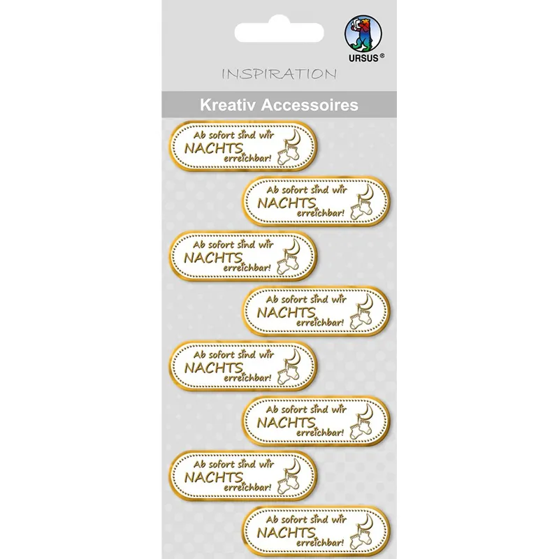 Kreativ Accessoires "NACHTS erreichbar" gold
