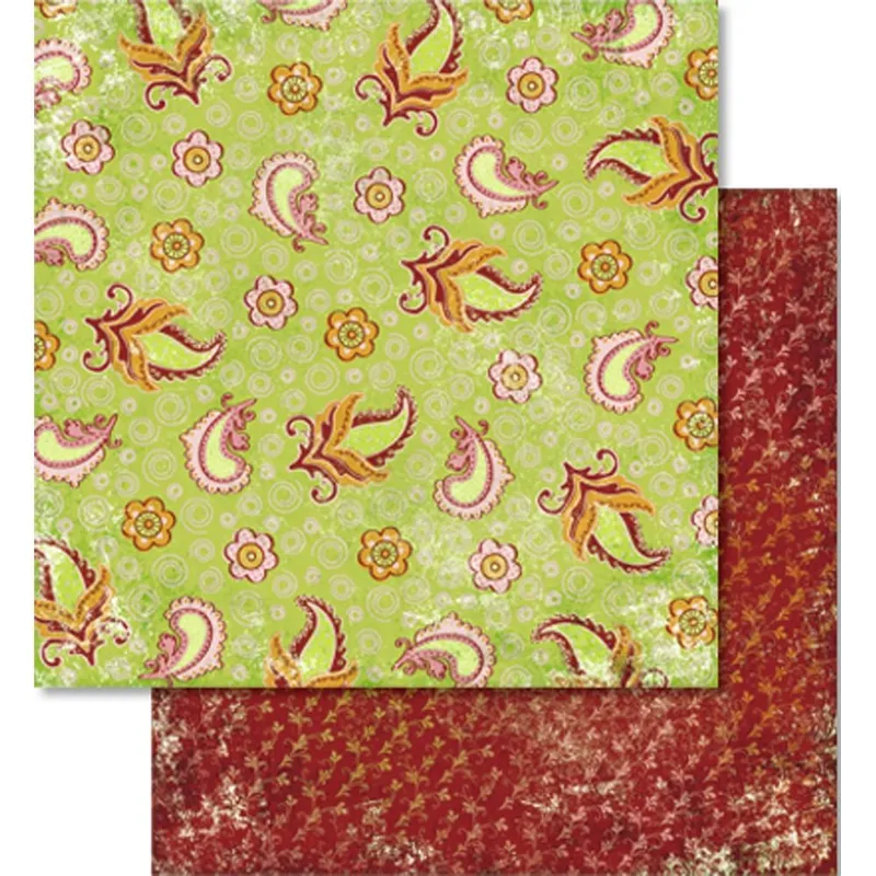 Scrapbooking Papier "Paradiso grün" - 5 Blatt