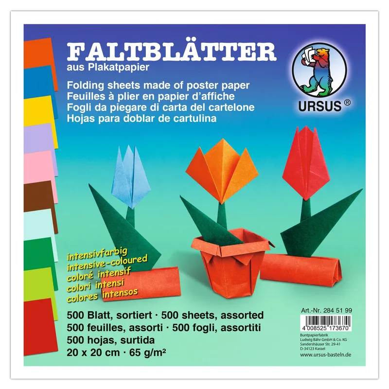 Faltblätter intensiv 65 g/qm - 500 Blatt sortiert