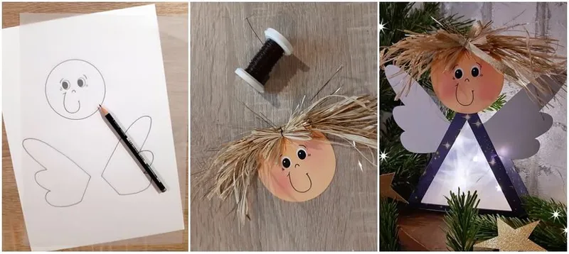Tischlicht Engel in Einzelschritten