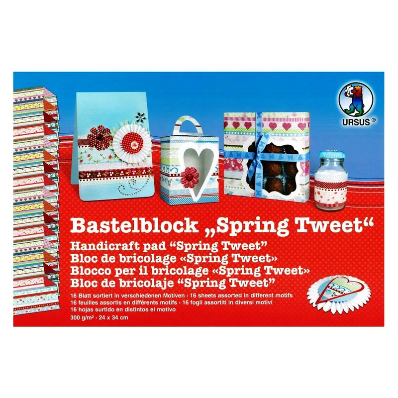 Bastelblock "Spring Tweet" 24 x 34 cm - 16 Blatt