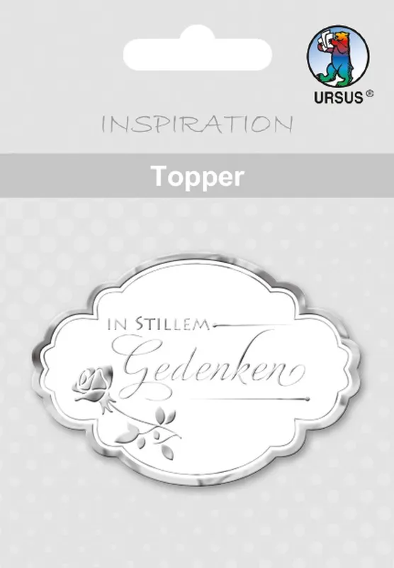 Topper "in stillem Gedenken" weiß/silber - Motiv 35