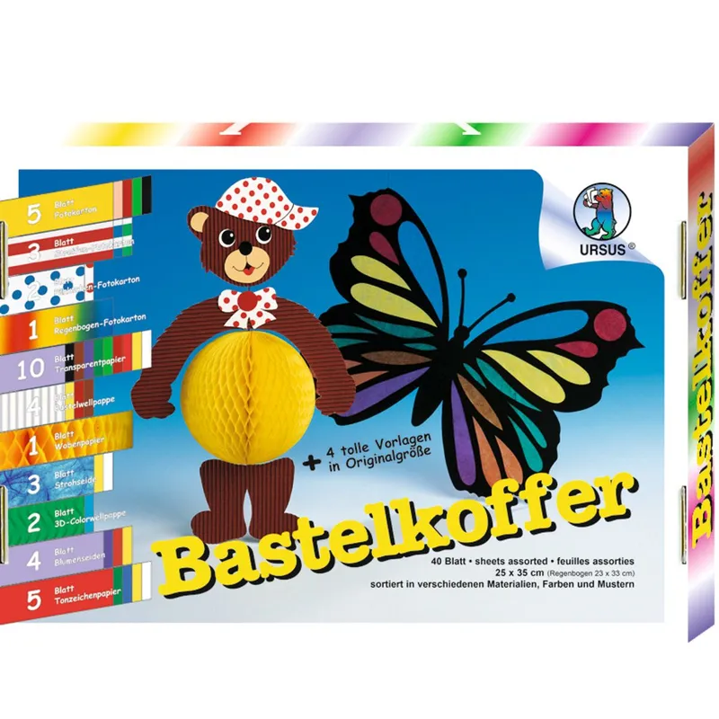 URSUS® Bastelkoffer sortiert in Materialen, Farben und Mustern