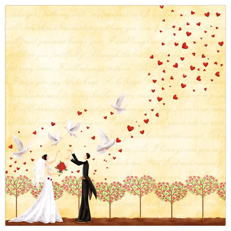 Scrapbooking Papier "Hochzeit 2" - 25 Blatt