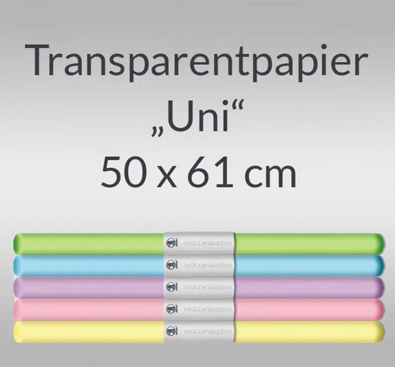 Transparentpapier "Uni" 50 x 61 cm Sortierung 2 - 5 Rollen
