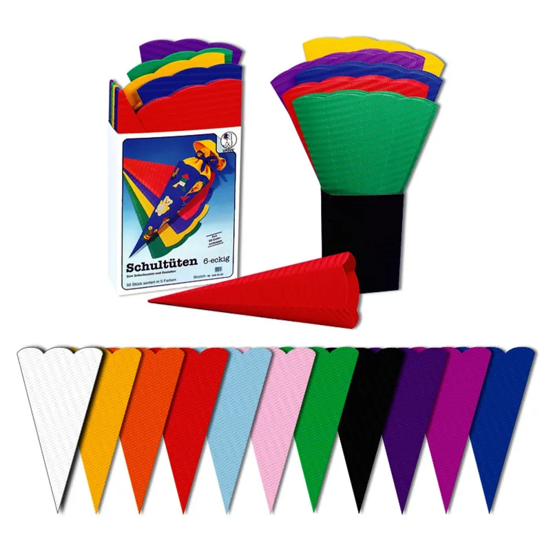 3D-Schultüte "Uni" maxi - 20 Stück sortiert