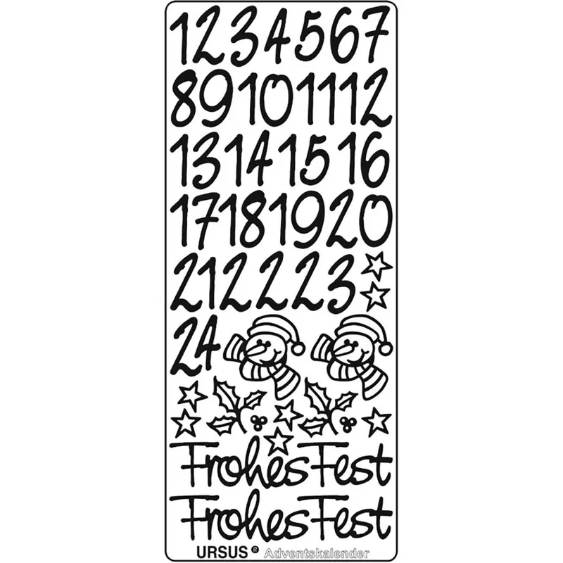 Kreativ Sticker "Adventskalender" gold