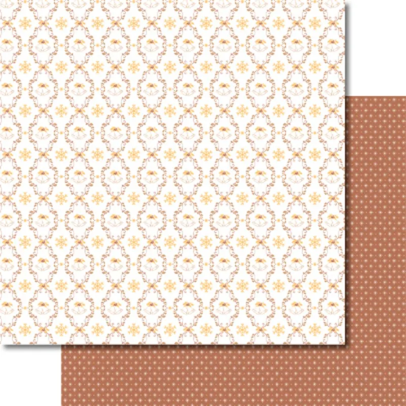 Scrapbooking Papier "Classic Christmas creme/braun" - 25 Blatt
