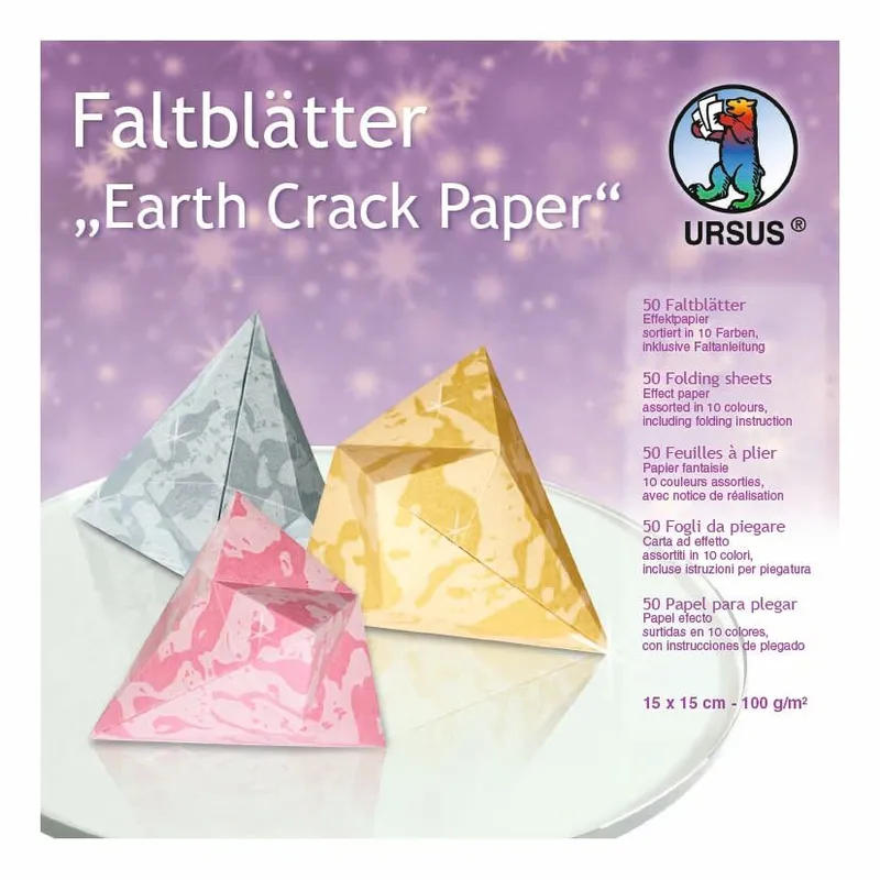 Faltblätter "Earth Crack Paper" 15 x 15 cm - 50 Blatt