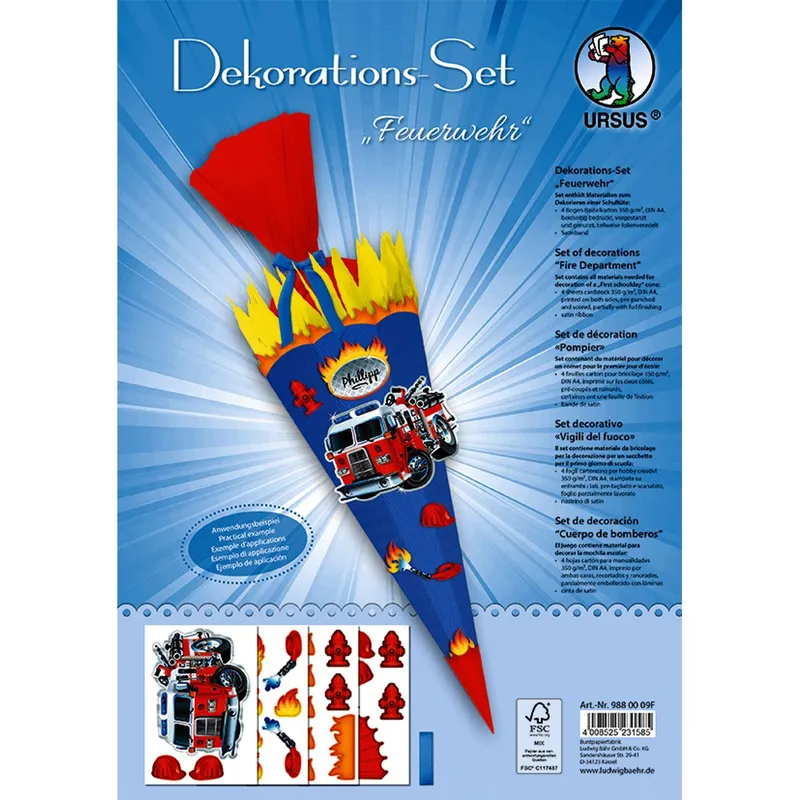 Deko-Set Schultüte Easy Line "Feuerwehr"