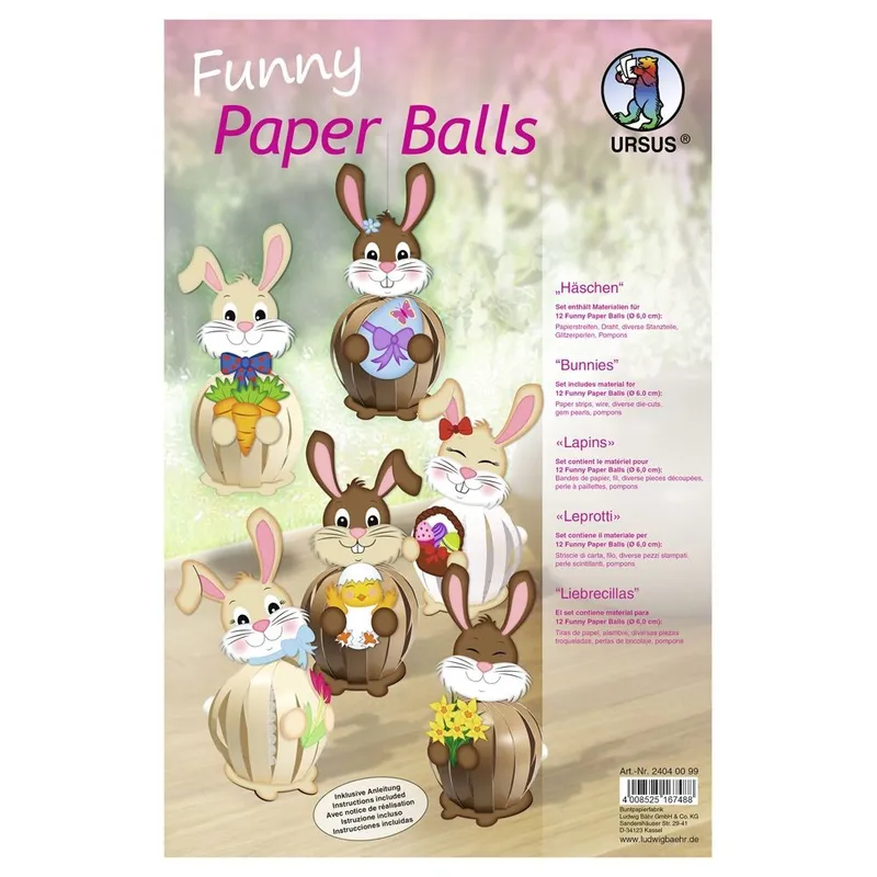 Funny Paper Balls Häschen für 12 Figuren