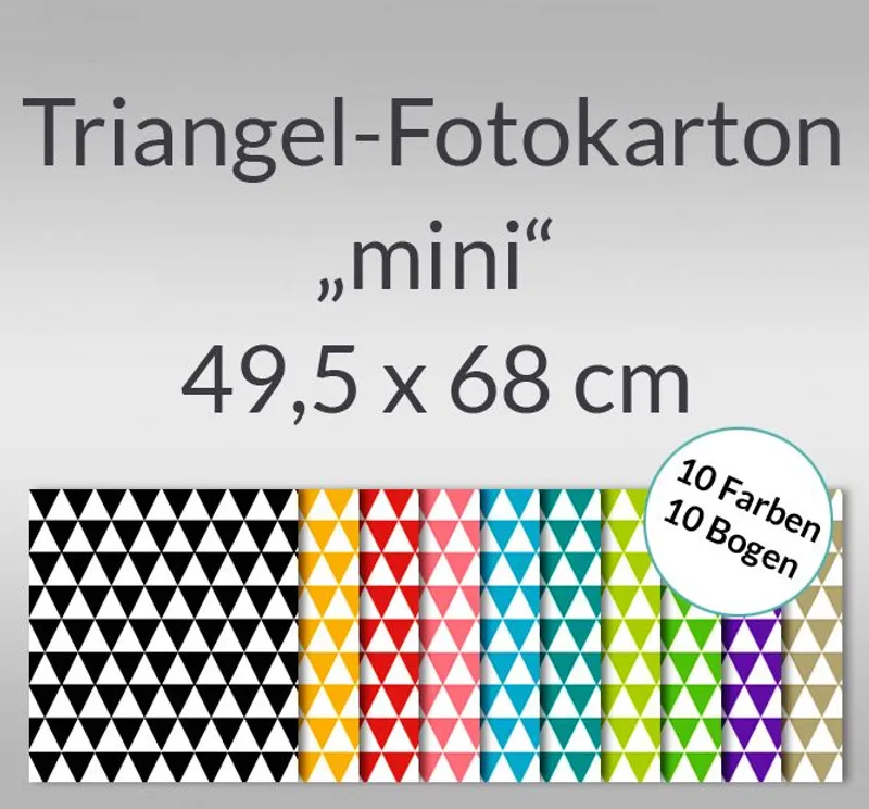 Triangel-Fotokarton "mini" 49,5 x 68 cm - 10 Bogen sortiert