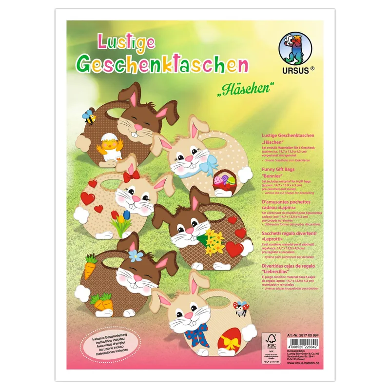 Lustige Geschenktaschen Häschen
