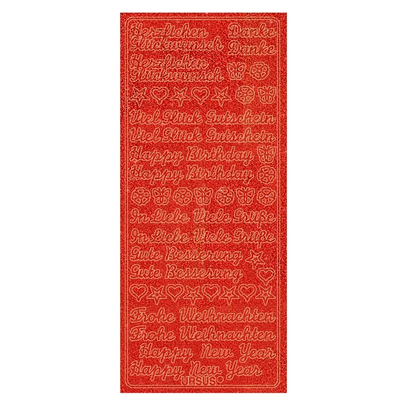 Hologramm Kreativ Sticker - 5 Stück rot