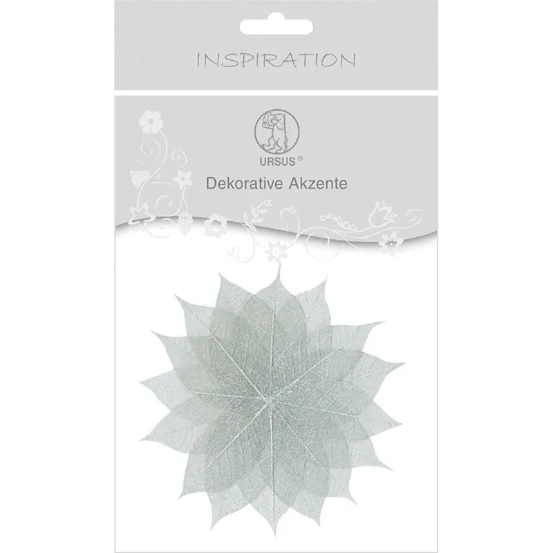 Dekorative Akzente "Blätter uni" silber